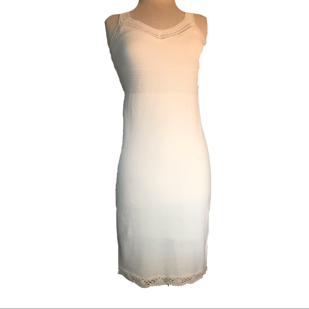 Winter white cotton knit dress